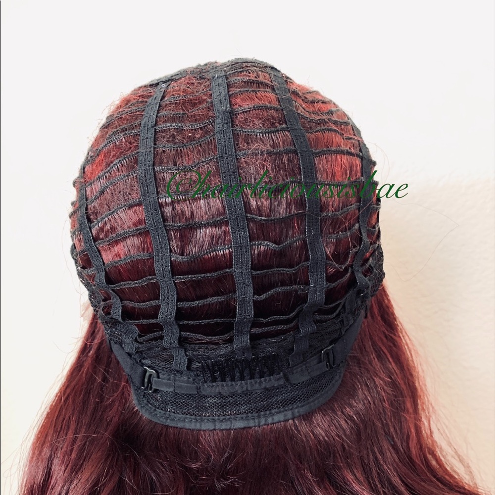 Burgundy wig lace front middle part 24 inch long - Picture 7 of 7